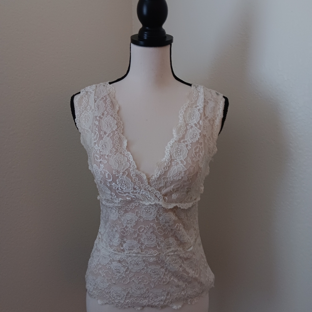 GEORGE Cream Lace Top